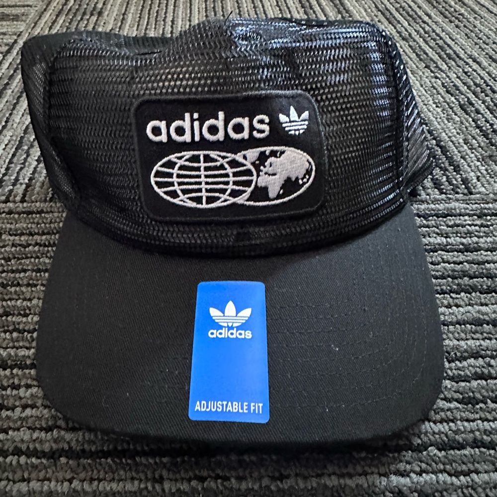 NWT Adidas Black Mesh trucker baseball hat